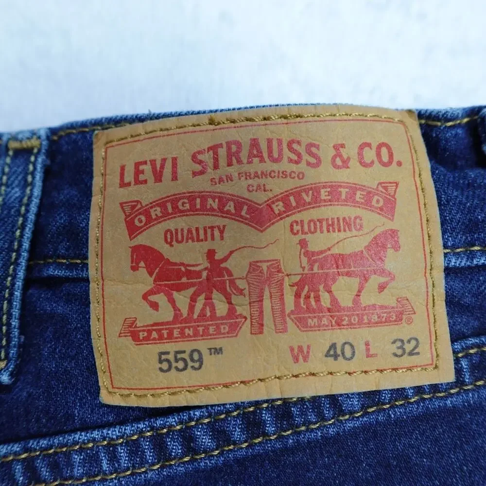 Levi's 559 Jeans Mens 40x32 Dark Wash Relaxed Straight Leg